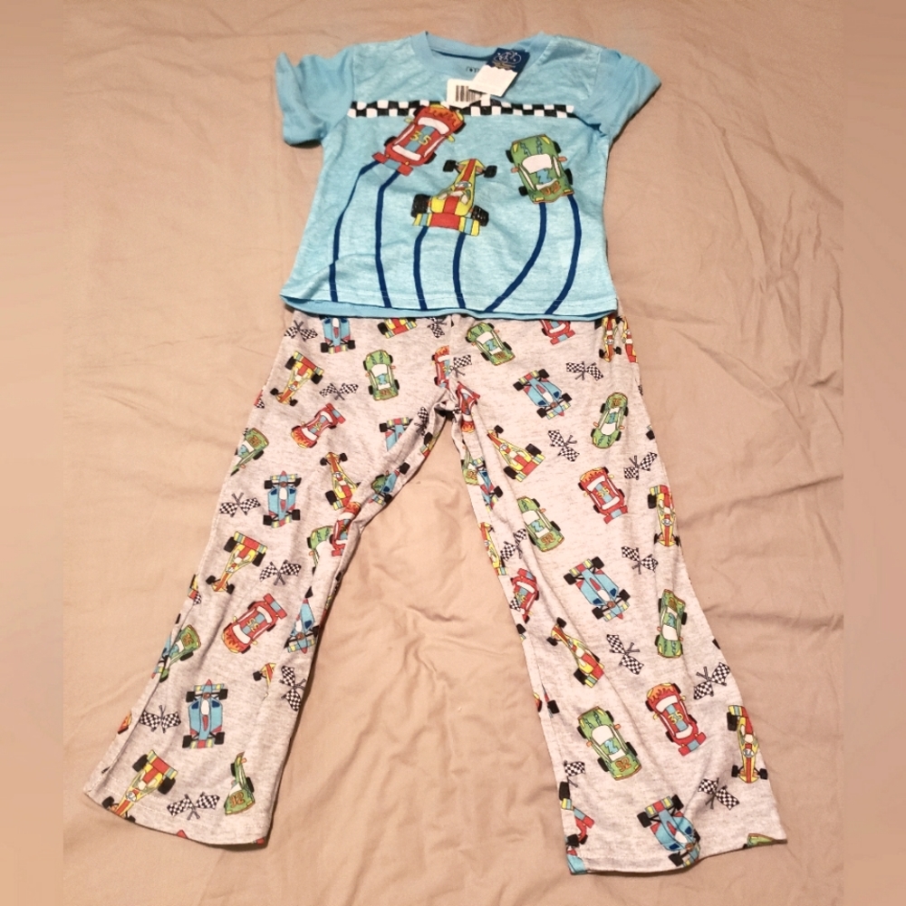 Boys pajamas set cars SZ-5T Blue & gray multi colors flame resistant